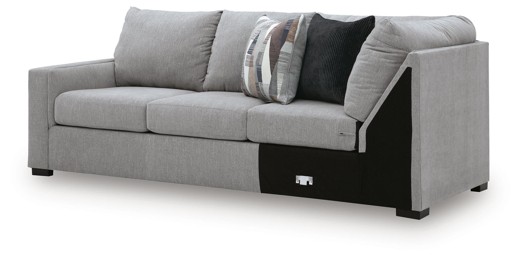 Lakepoint 2-Piece RAF Chaise Sectional in Nickel
