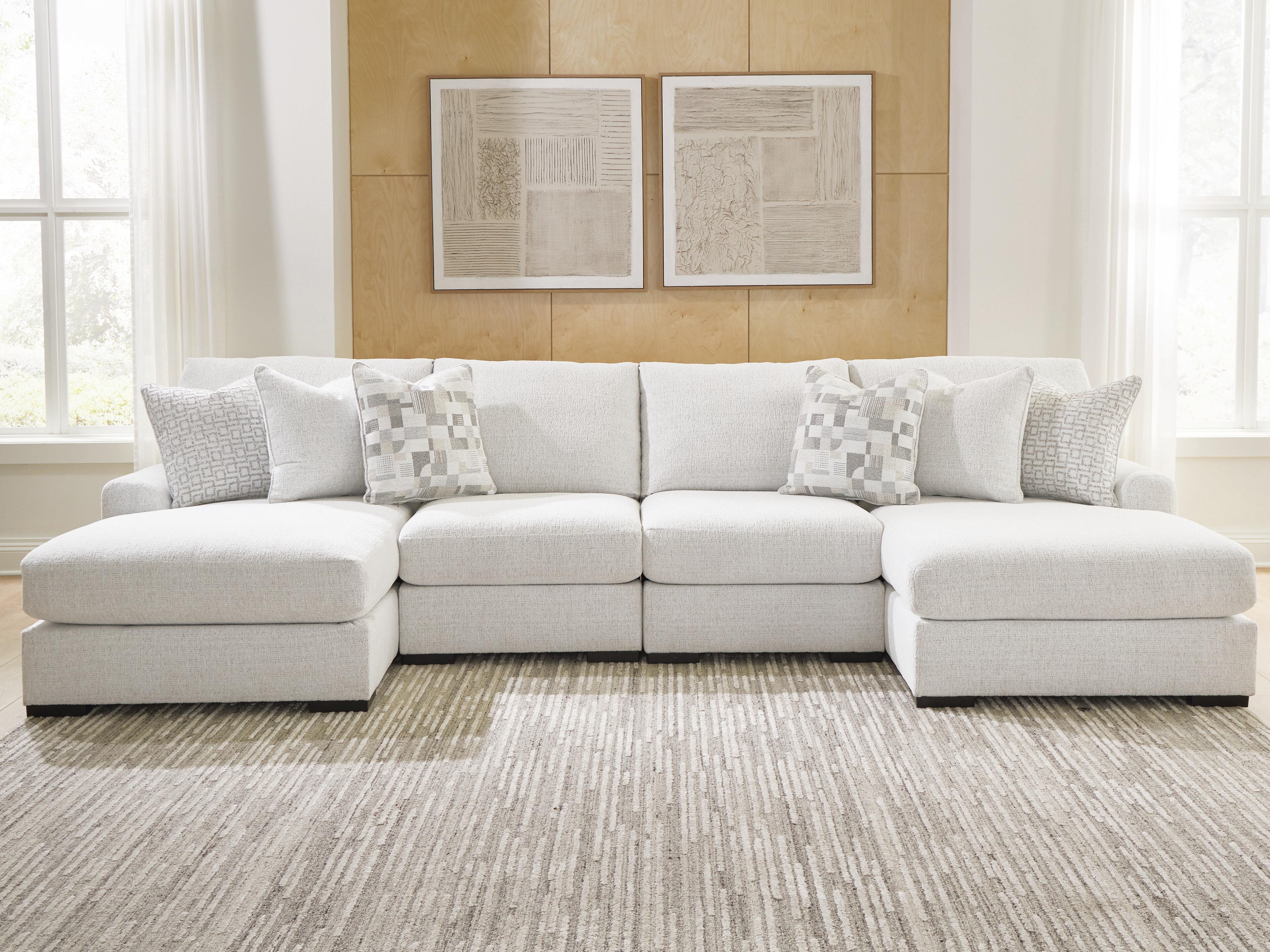 Misty-Lakes 4-Piece Double Chaise Sectional in Chalk