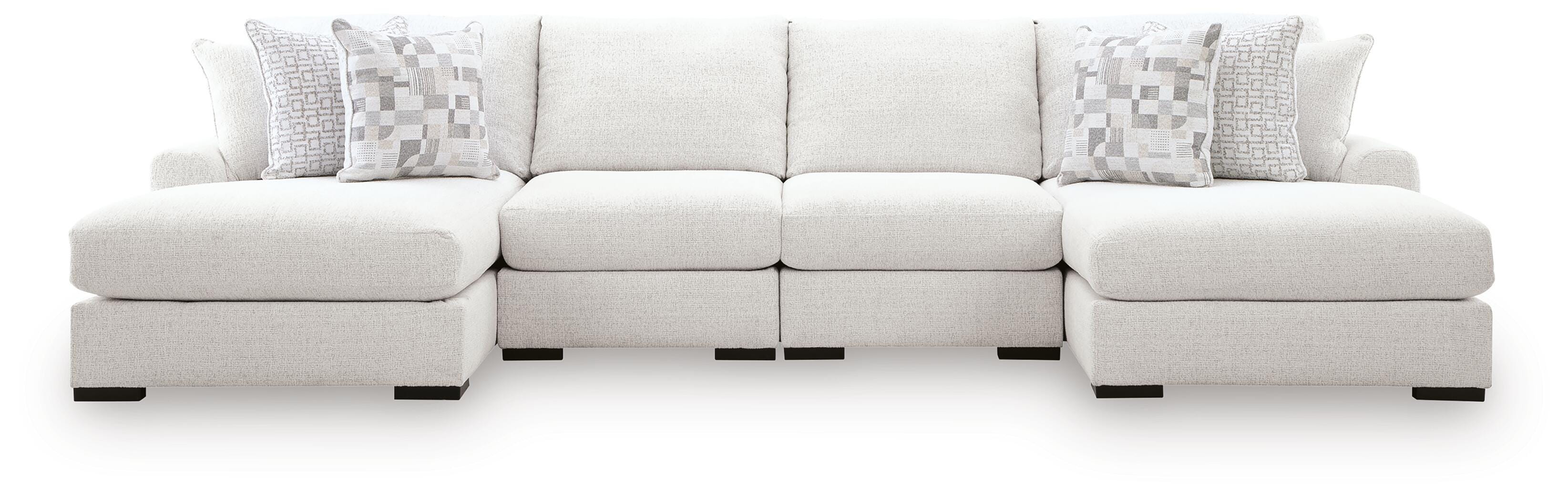 Misty-Lakes 4-Piece Double Chaise Sectional in Chalk