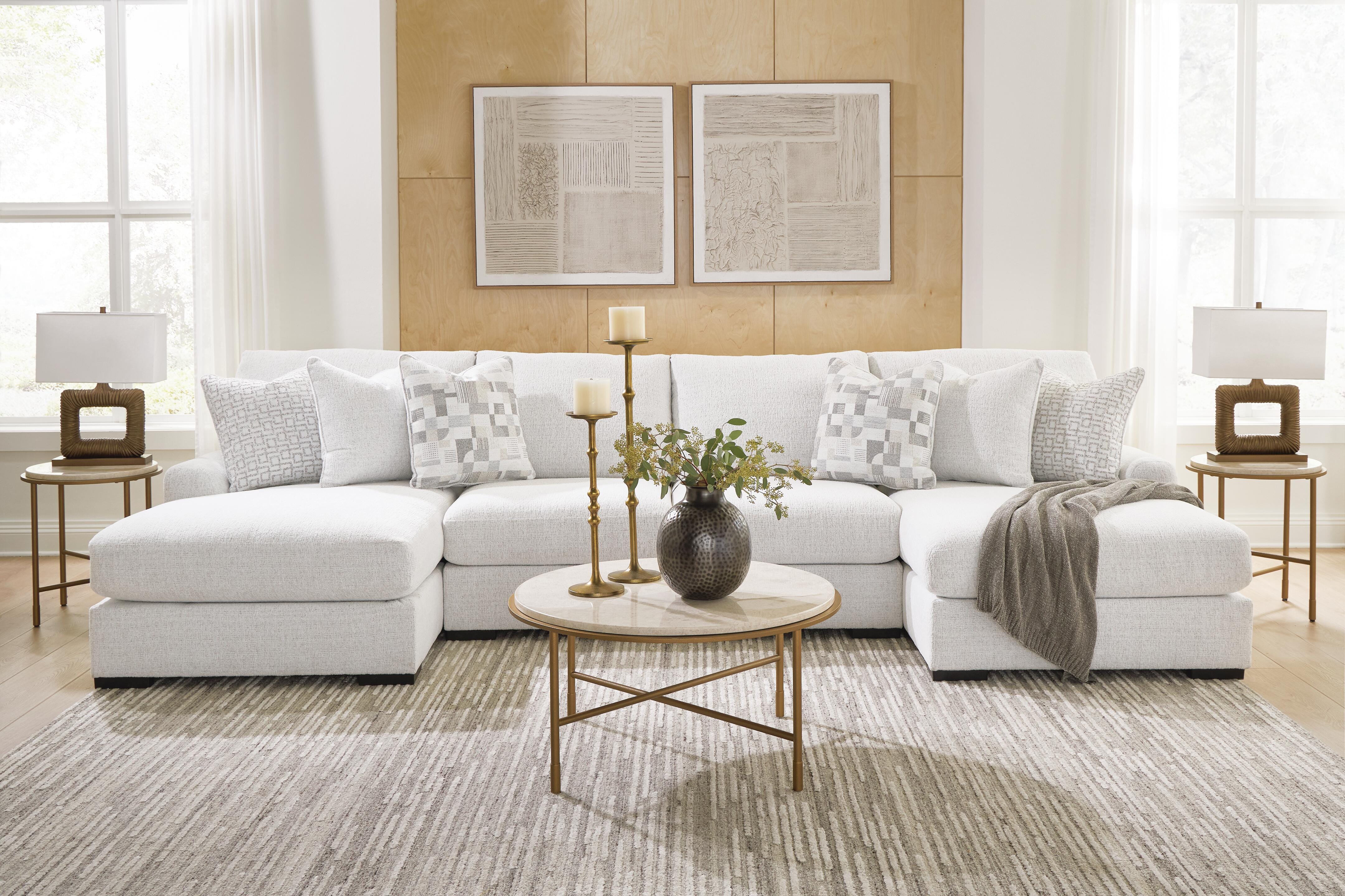 Misty-Lakes 4-Piece Double Chaise Sectional in Chalk