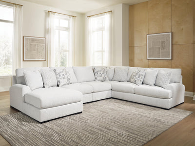 Misty-Lakes 5-Piece LAF Chaise Sectional in Chalk