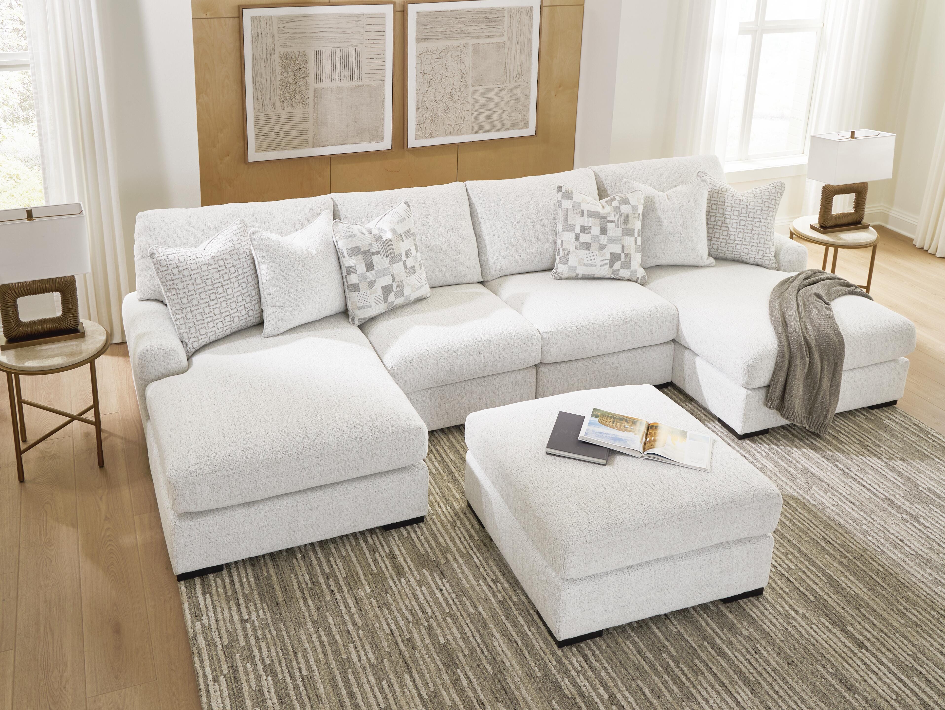 Misty-Lakes 4-Piece Double Chaise Sectional in Chalk