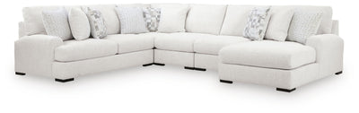 Misty-Lakes 5-Piece RAF Chaise Sectional in Chalk