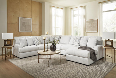 Misty-Lakes 5-Piece RAF Chaise Sectional in Chalk