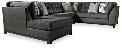 Reidshire 3-Piece LAF Chaise Sectional in Steel Chenille