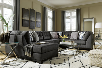 Reidshire 3-Piece LAF Chaise Sectional in Steel Chenille