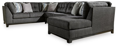 Reidshire 3-Piece RAF Chaise Sectional in Steel Chenille