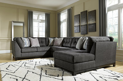 Reidshire 3-Piece RAF Chaise Sectional in Steel Chenille