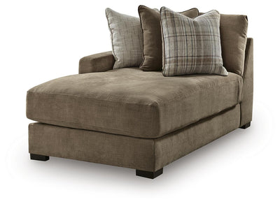 Camellia-Court 4-Piece Double Chaise Sectional in Coffee
