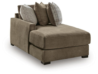 Camellia-Court 4-Piece Double Chaise Sectional in Coffee