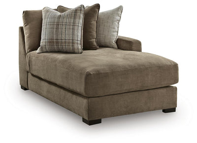 Camellia-Court 4-Piece Double Chaise Sectional in Coffee