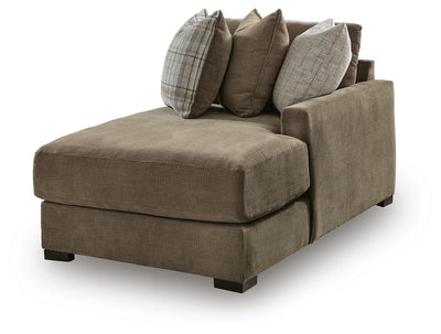 Camellia-Court 6-Piece RAF Chaise Sectional in Coffee