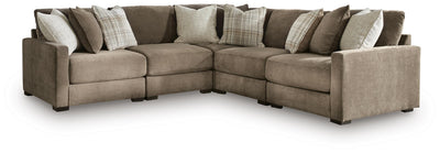 Camellia-Court 5-Piece Sectional in Coffee