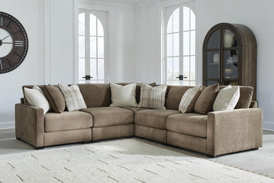 Camellia-Court 5-Piece Sectional in Coffee