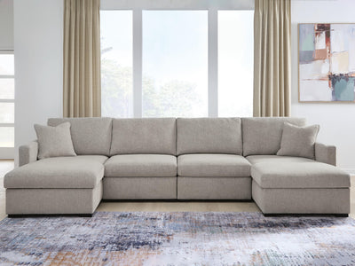 ModMax Luxe 4-Piece Double Chaise Sectional in Flint