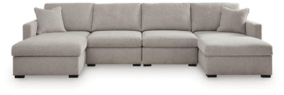 ModMax Luxe 4-Piece Double Chaise Sectional in Flint