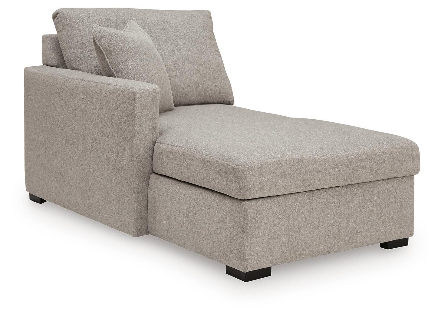ModMax Luxe 5-Piece LAF Chaise Sectional and Pop Up Sleeper in Flint