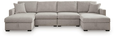 ModMax Luxe 4-Piece Double Storage Chaise Sectional in Flint