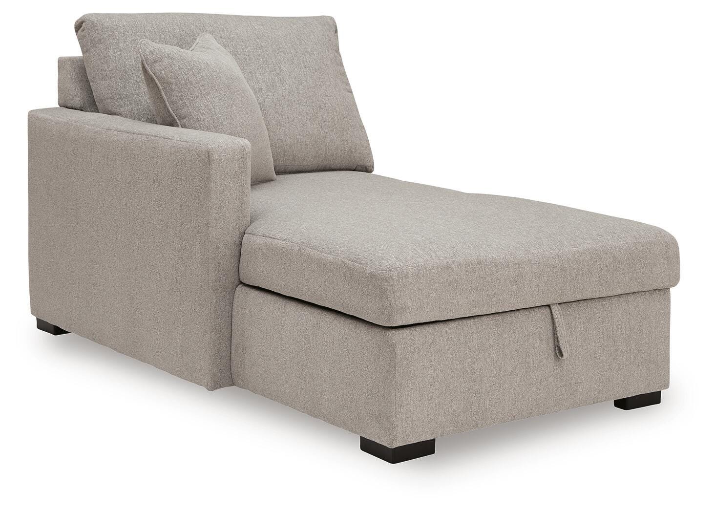 ModMax Luxe 5-Piece Sectional w/ Storage Chaise and Pop Up Sleeper in Flint