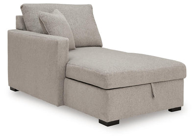 ModMax Luxe 5-Piece Sectional w/ Storage Chaise and Pop Up Sleeper in Flint