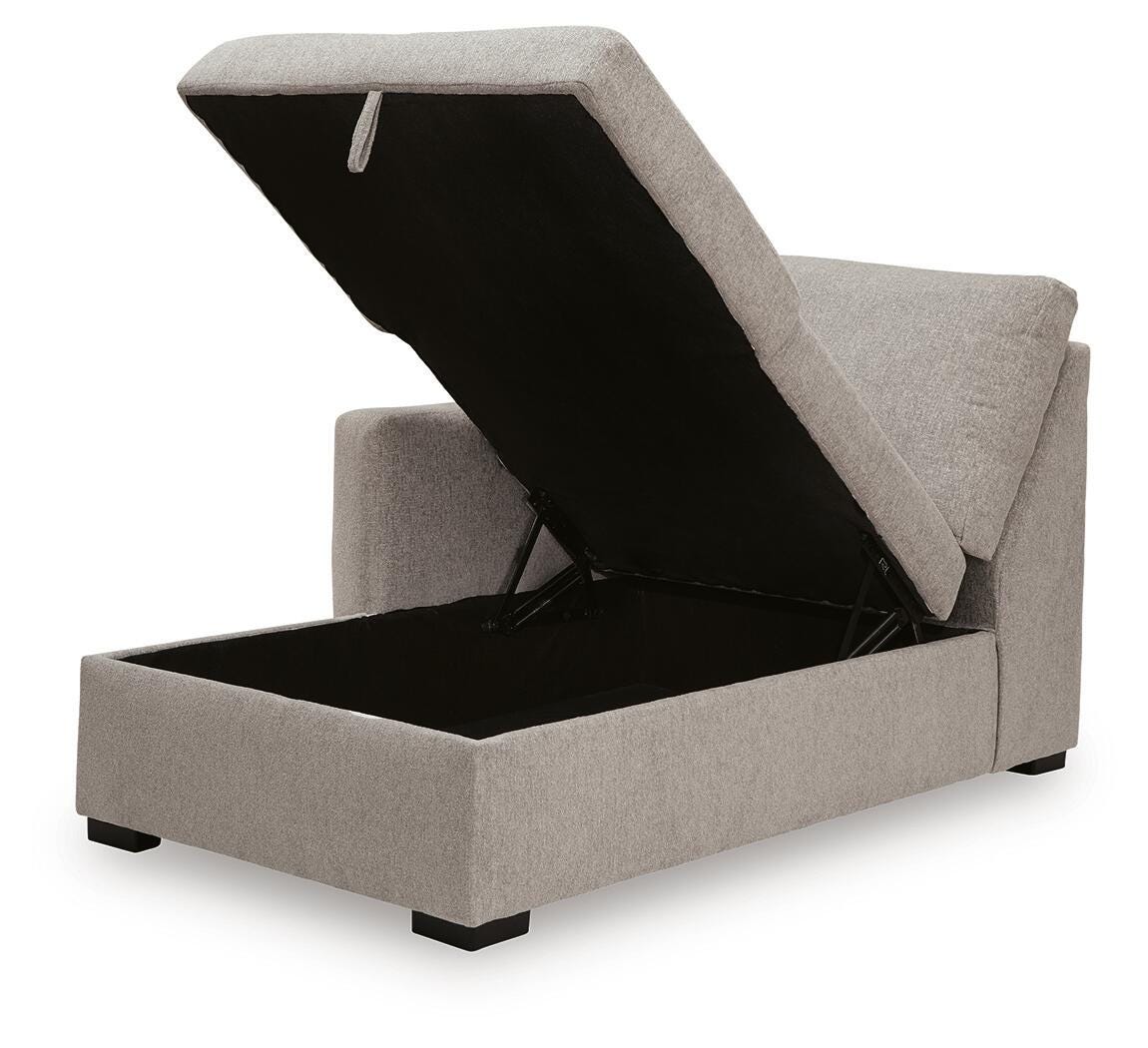 ModMax Luxe 8-Piece Sectional with Storage Chaise and Audio Consoles in Flint