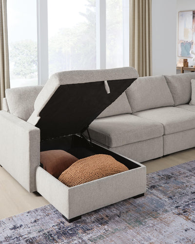 ModMax Luxe 4-Piece Double Storage Chaise Sectional in Flint