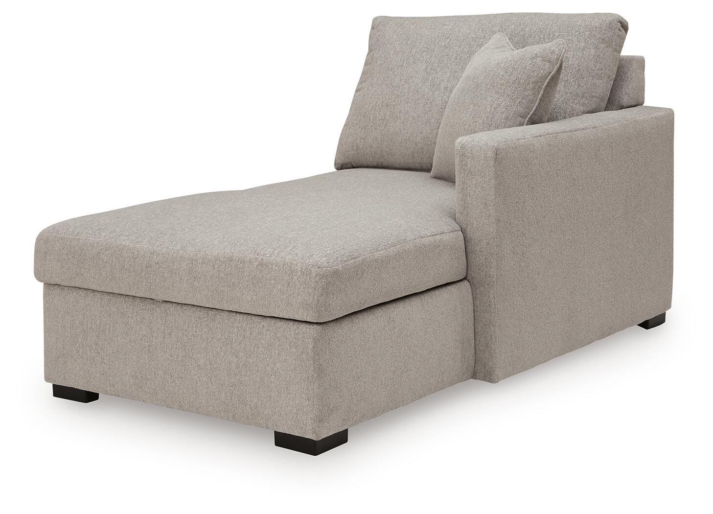 ModMax Luxe 5-Piece Double Chaise Sectional with Storage Consoles in Flint
