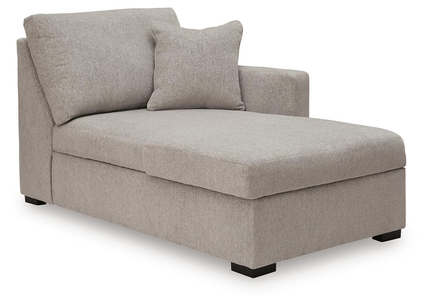 ModMax Luxe 5-Piece RAF Chaise Sectional and Pop Up Sleeper in Flint