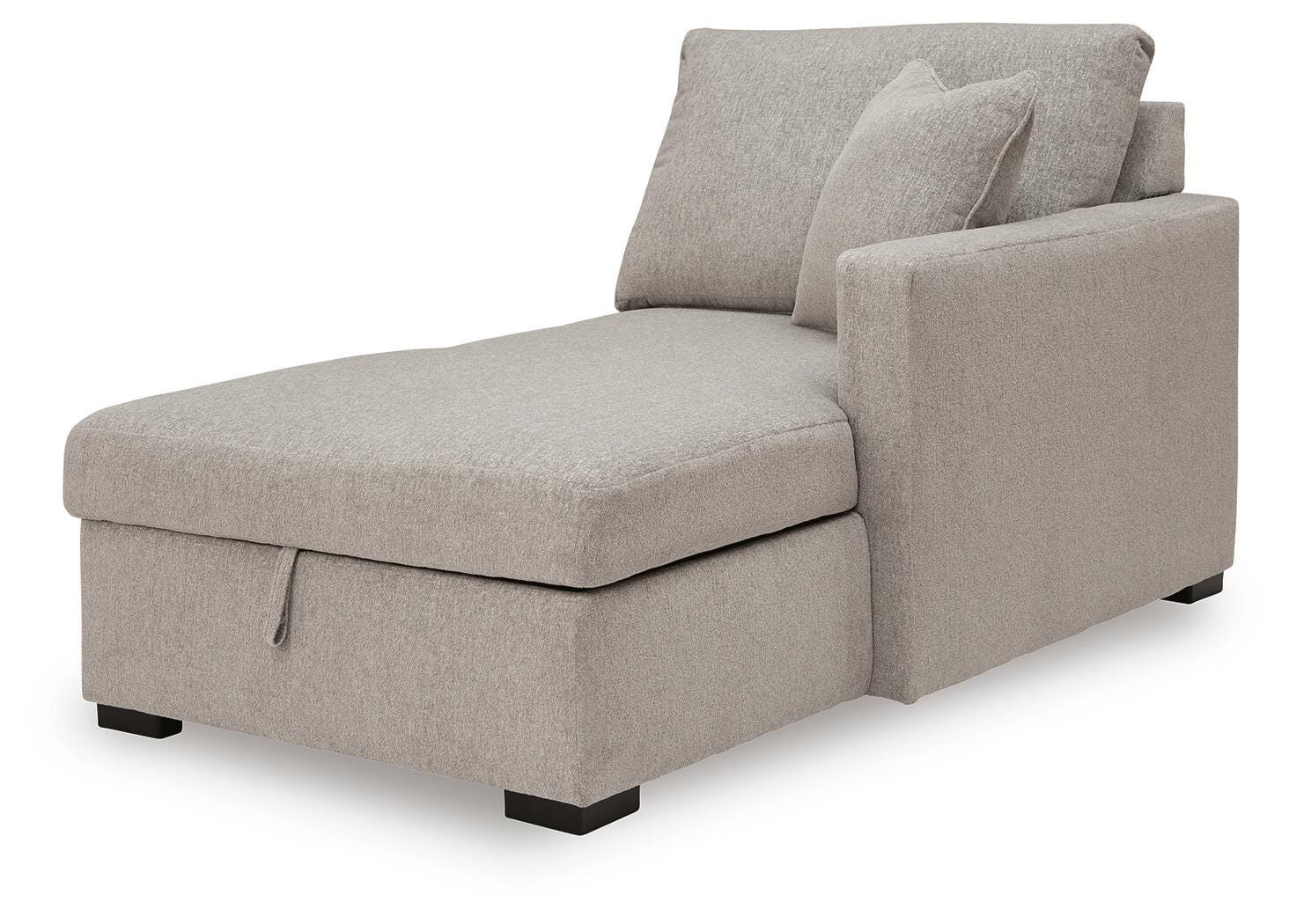 ModMax Luxe 8-Piece Sectional w/ Storage Chaise and Audio Consoles in Flint