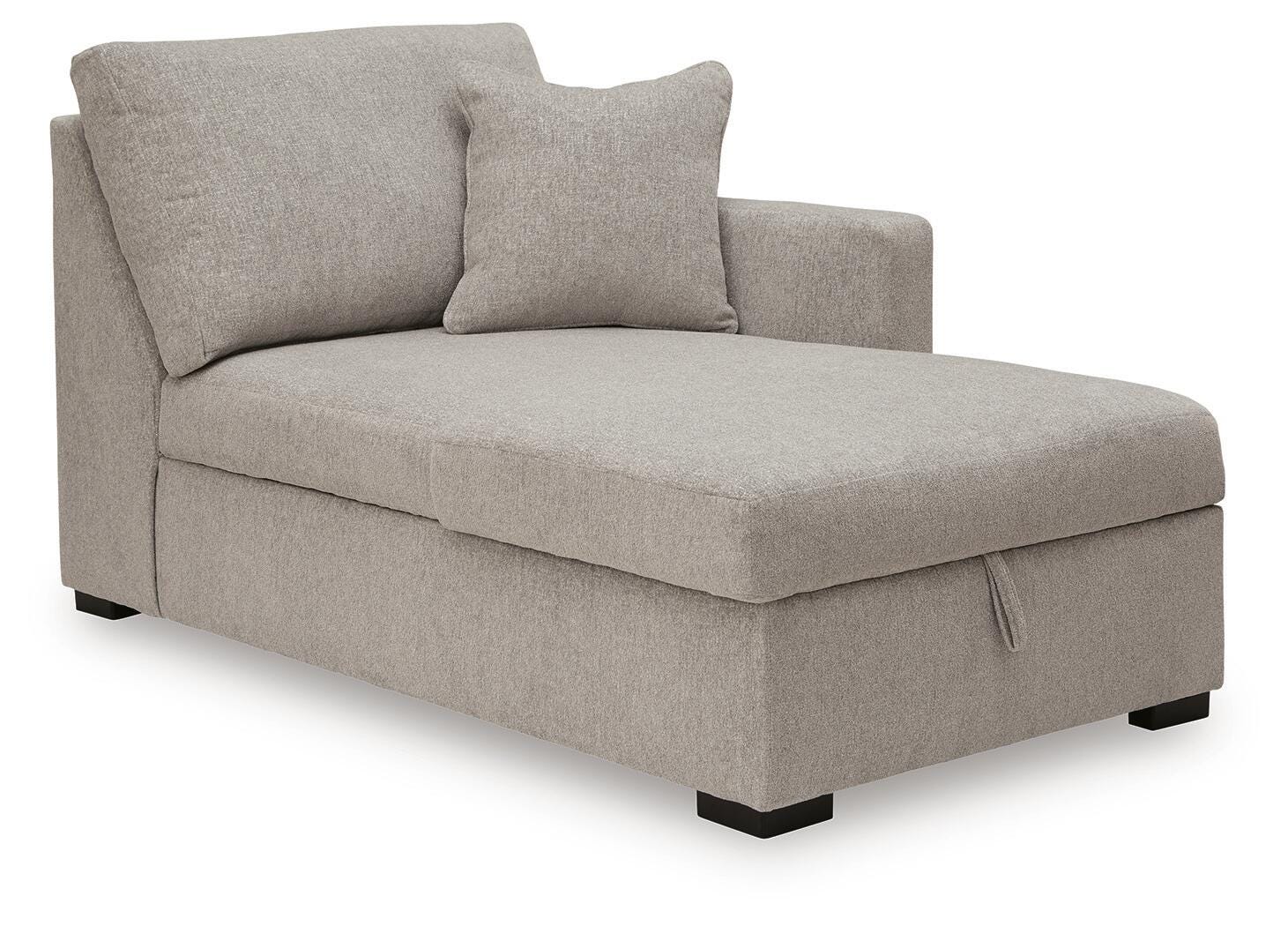 ModMax Luxe 8-Piece Sectional w/ Storage Chaise and Audio Consoles in Flint