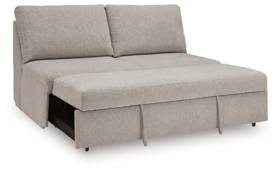 ModMax Luxe 5-Piece Sectional w/ Storage Chaise and Pop Up Sleeper in Flint
