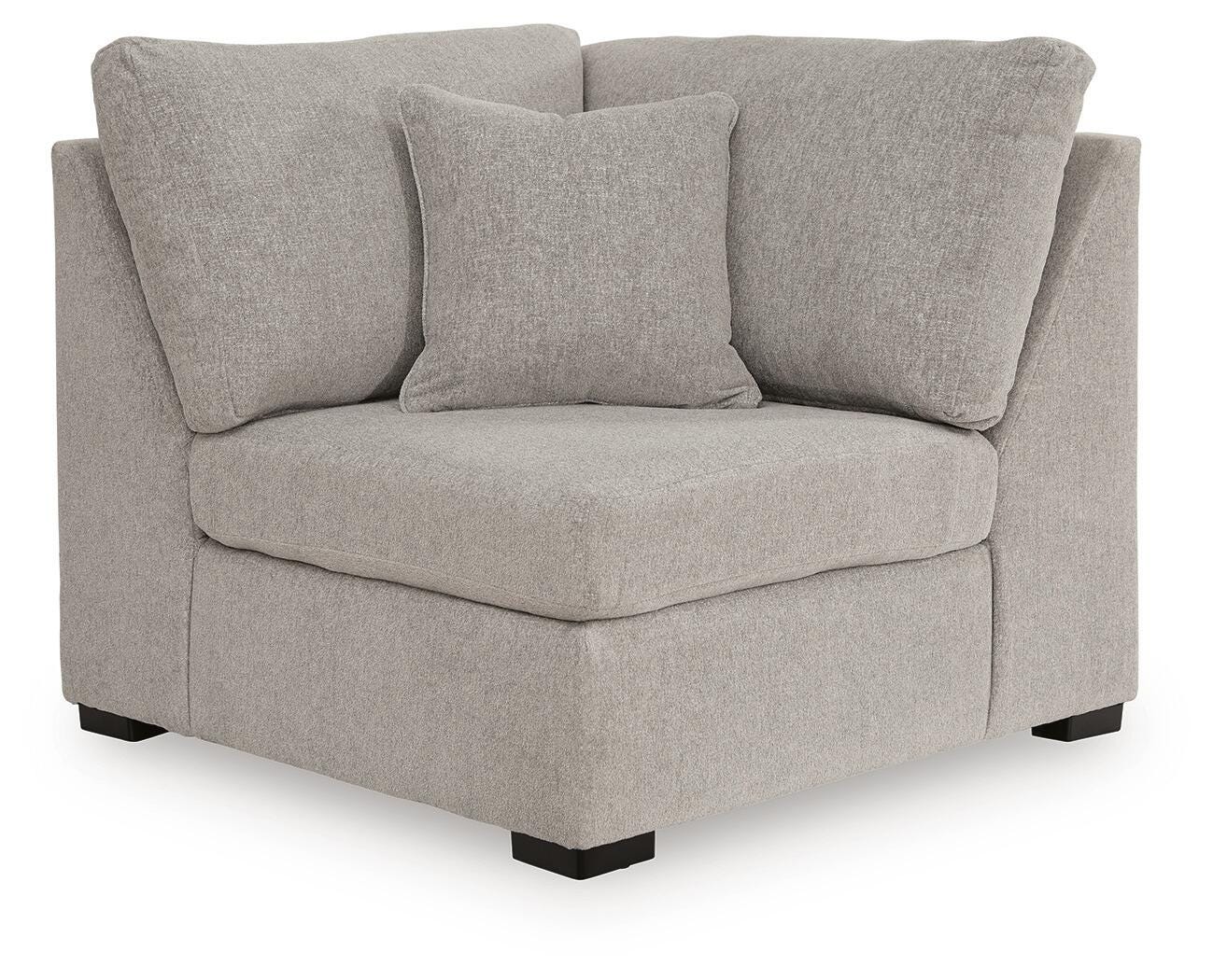 ModMax Luxe 8-Piece Sectional with Storage Chaise and Audio Consoles in Flint