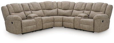 Pearce-Pike 3-Piece Reclining Sectional with Double Console in Birch
