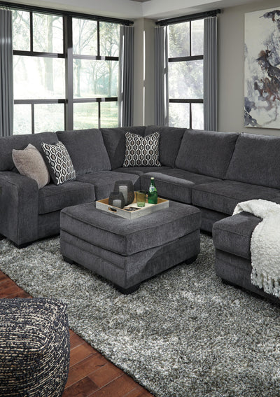 Tracling 3-Piece Sectional with Ottoman in Slate