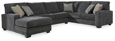Tracling 3-Piece LAF Chaise Sectional in Slate Chenille