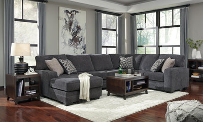 Tracling 3-Piece LAF Chaise Sectional in Slate Chenille