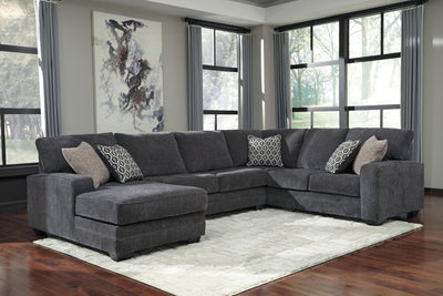 Tracling 3-Piece LAF Chaise Sectional in Slate Chenille