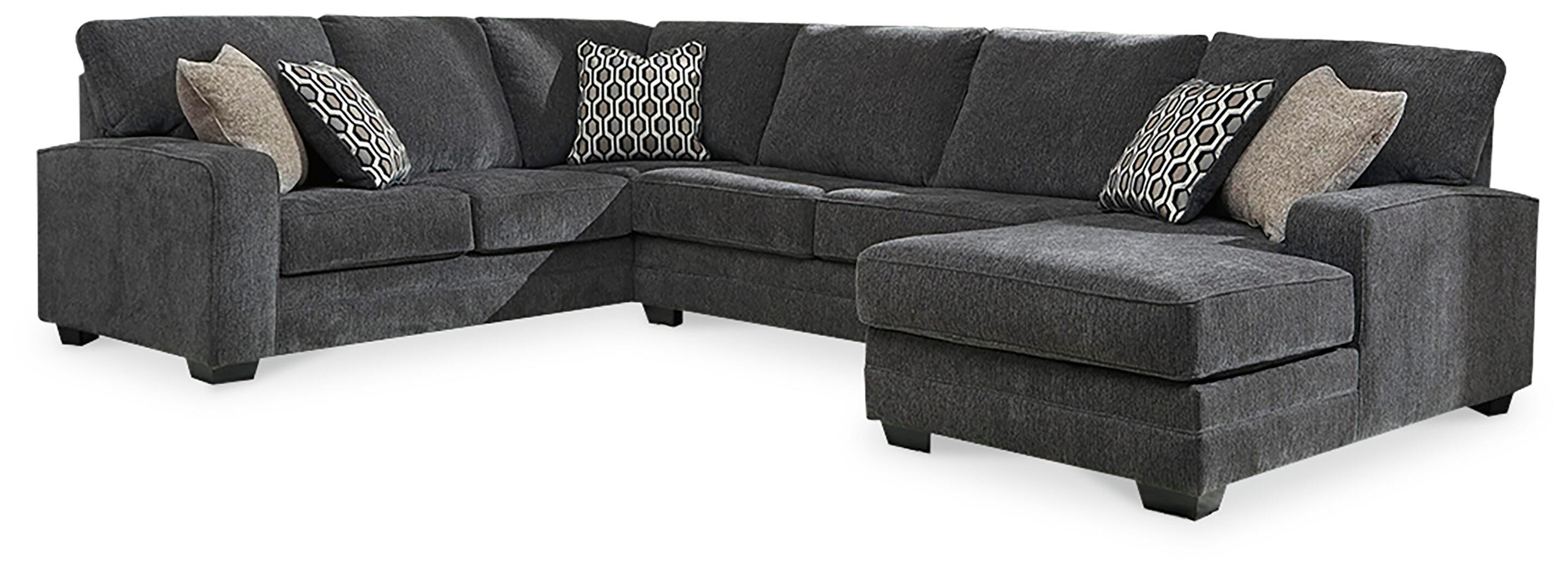 Tracling 3-Piece RAF Chaise Sectional in Slate Chenille