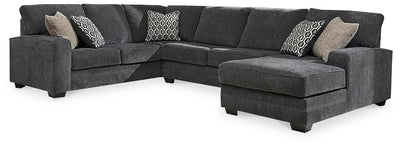 Tracling 3-Piece Sectional with Ottoman in Slate