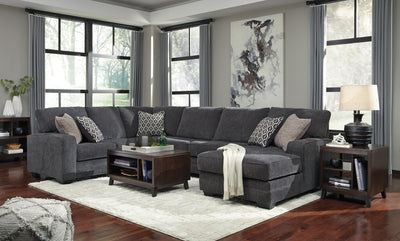 Tracling 3-Piece RAF Chaise Sectional in Slate Chenille