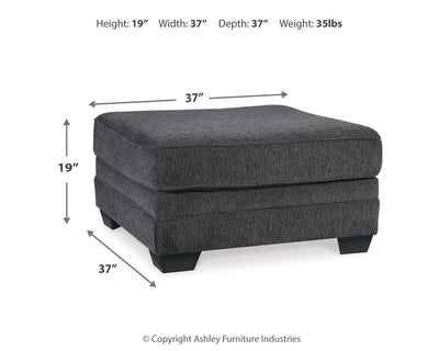 Tracling 3-Piece Sectional with Ottoman in Slate