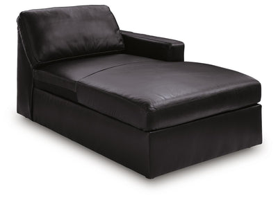 Modmax II 8-Piece RAF Chaise Sectional and Audio Consoles in Black Leather