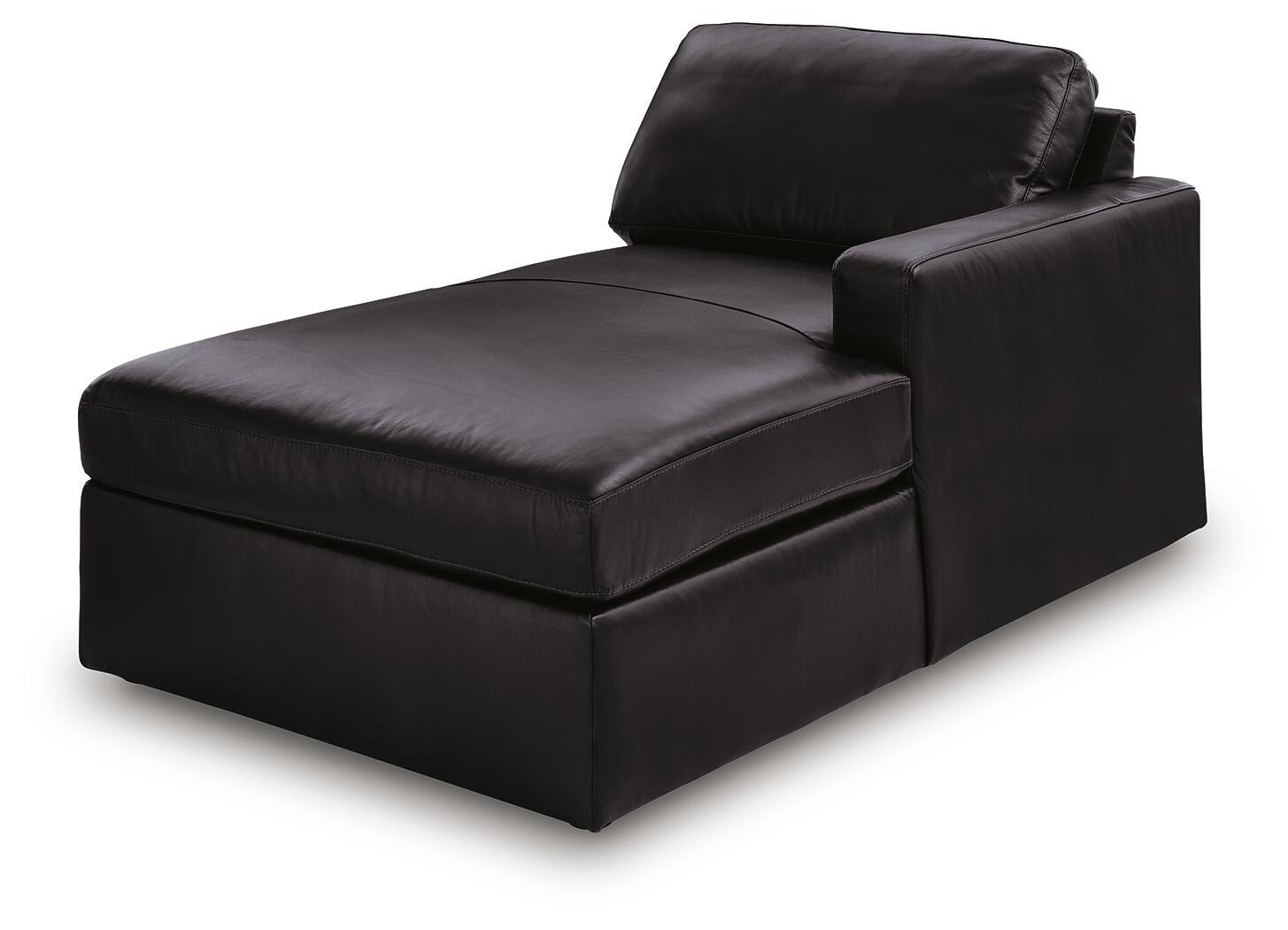 Modmax II 4-Piece Double Chaise Sectional in Black Leather