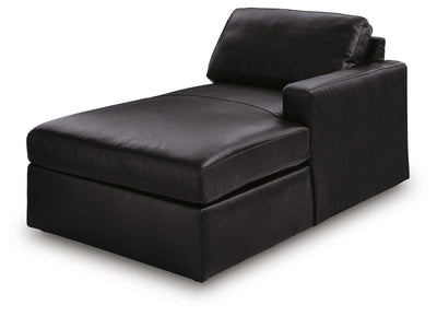 Modmax II 4-Piece Double Chaise Sectional in Black Leather