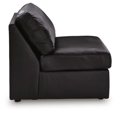 Modmax II 4-Piece Double Chaise Sectional in Black Leather