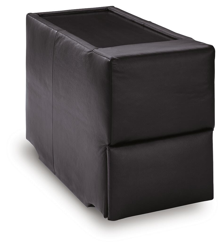 Modmax II 8-Piece LAF Chaise Sectional and Storage Consoles in Black Leather