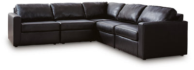 Modmax II 5-Piece Sectional in Black Leather
