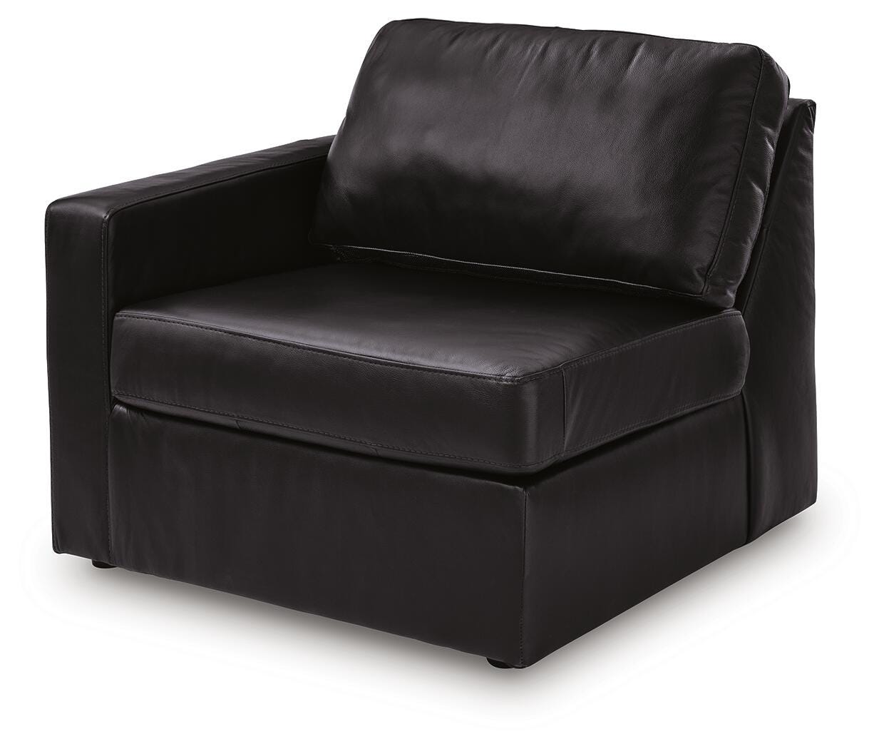 Modmax II 8-Piece RAF Chaise Sectional and Audio Consoles in Black Leather