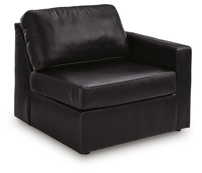 Modmax II 8-Piece LAF Chaise Sectional and Storage Consoles in Black Leather