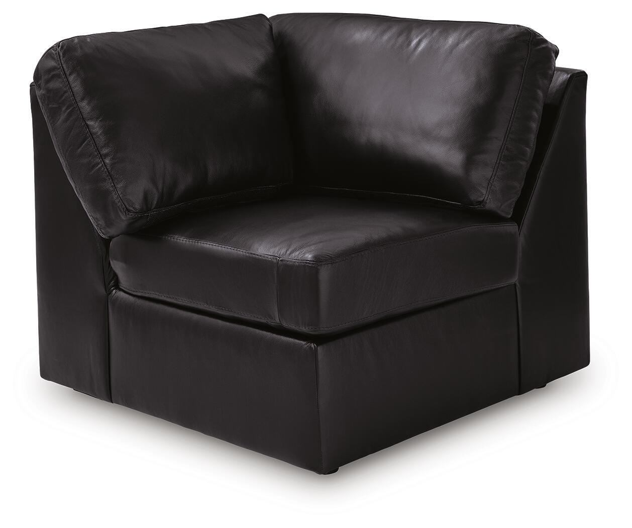 Modmax II 8-Piece RAF Chaise Sectional and Storage Consoles in Black Leather